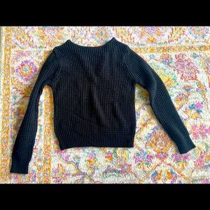 Black knit long sleeve sweater